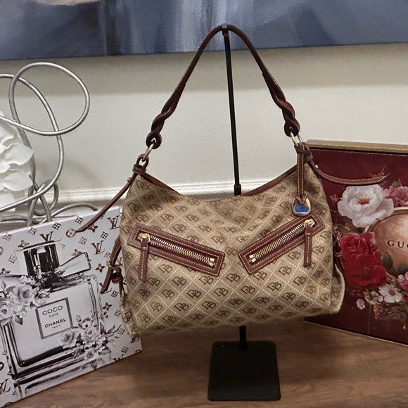 Dooney & Bourke Tan and Brown Shoulder Bag - Picture 12 of 14